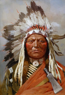 1899 Art Print Sitting Bull Tatonka-I-Yatanka Sioux Native American Indian Decor