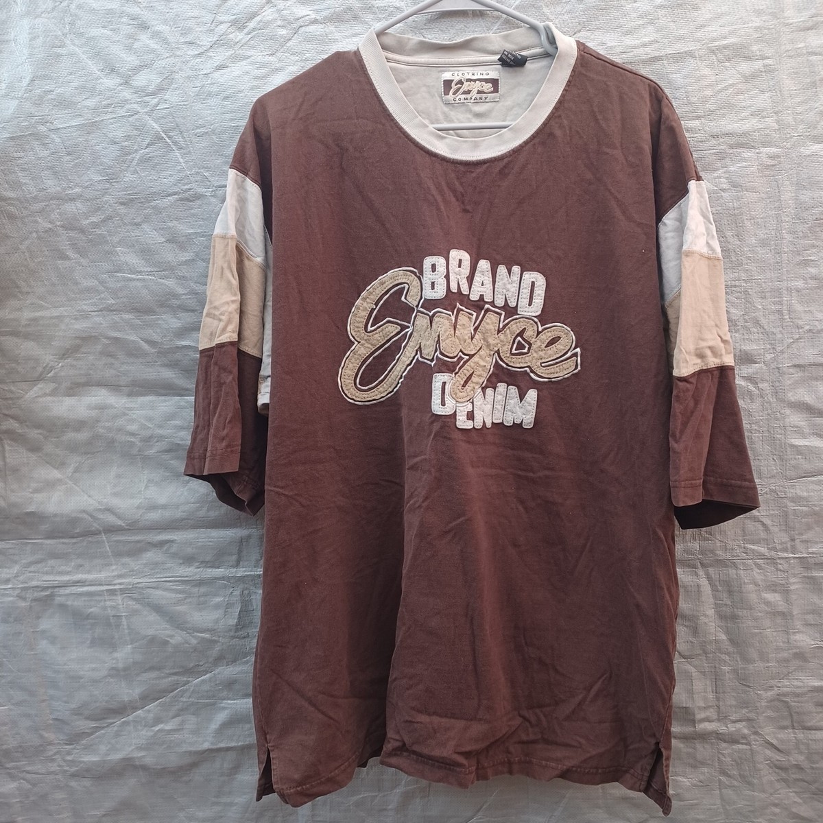 enyce オーバーサイズシャツ XL Enyce Clothing Shirt 2XL XXL Mens Brown Tan Logo Colorblock