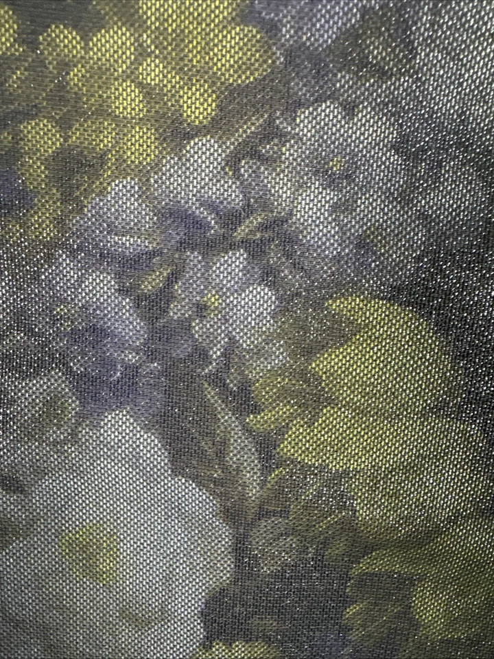 Angelino 男式花卉金属西装外套 46 黑色金色紫色缎面翻领 — 第 3/4 张图片