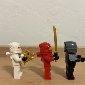 LEGO Ninjago Golden Weapons Kai njo0007, Zane njo0001, and Kendo Cole njo0041.