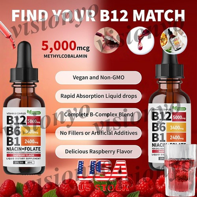 #ad #ad 3 2PCS Vitamin B12 and B6 Liquid Drops B12 Sublingual Vitamin B Complex Vitamin $11.99