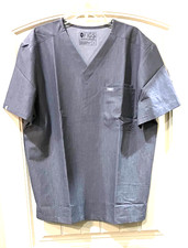 FIGS Women's Scrub Gray Top V Neck Short Sleeve Technical Collection NEW Size XL