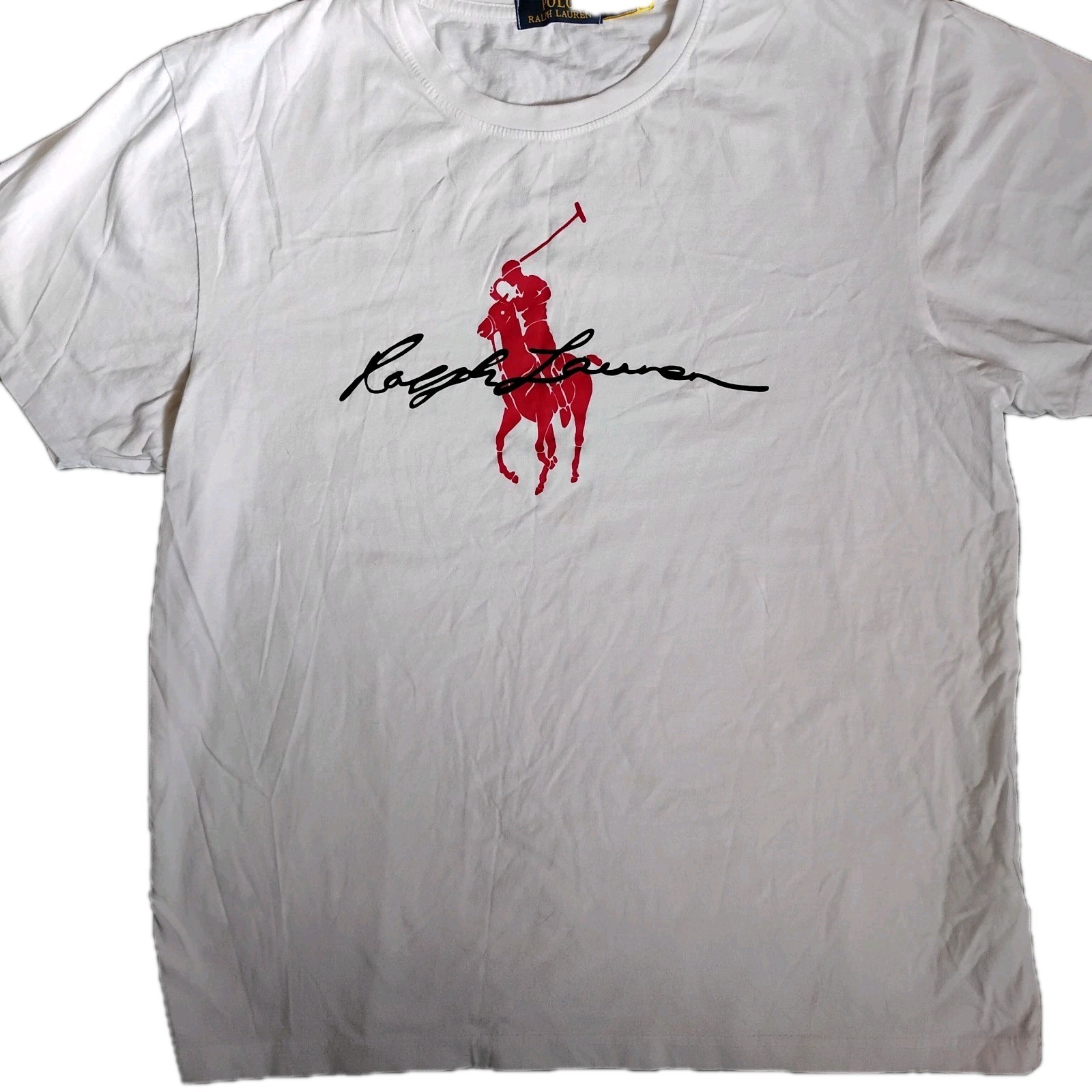 Polo Ralph Lauren Big Pony Logo Tee White Men’s Size  MediumClassic Fit T-Shirt