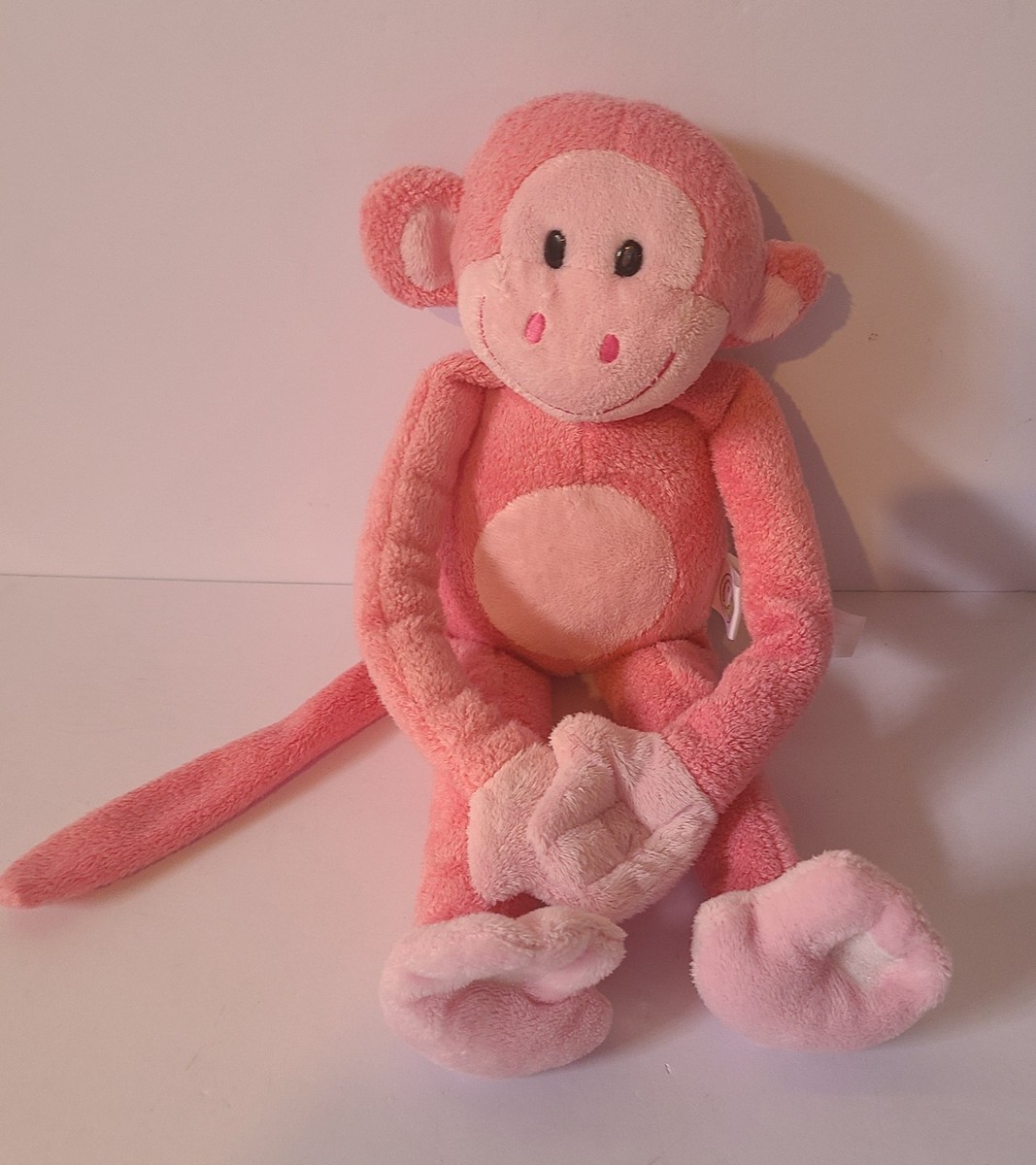 Animal Adventure Pink Monkey Plush Stuffed Animal Black Eyes 15