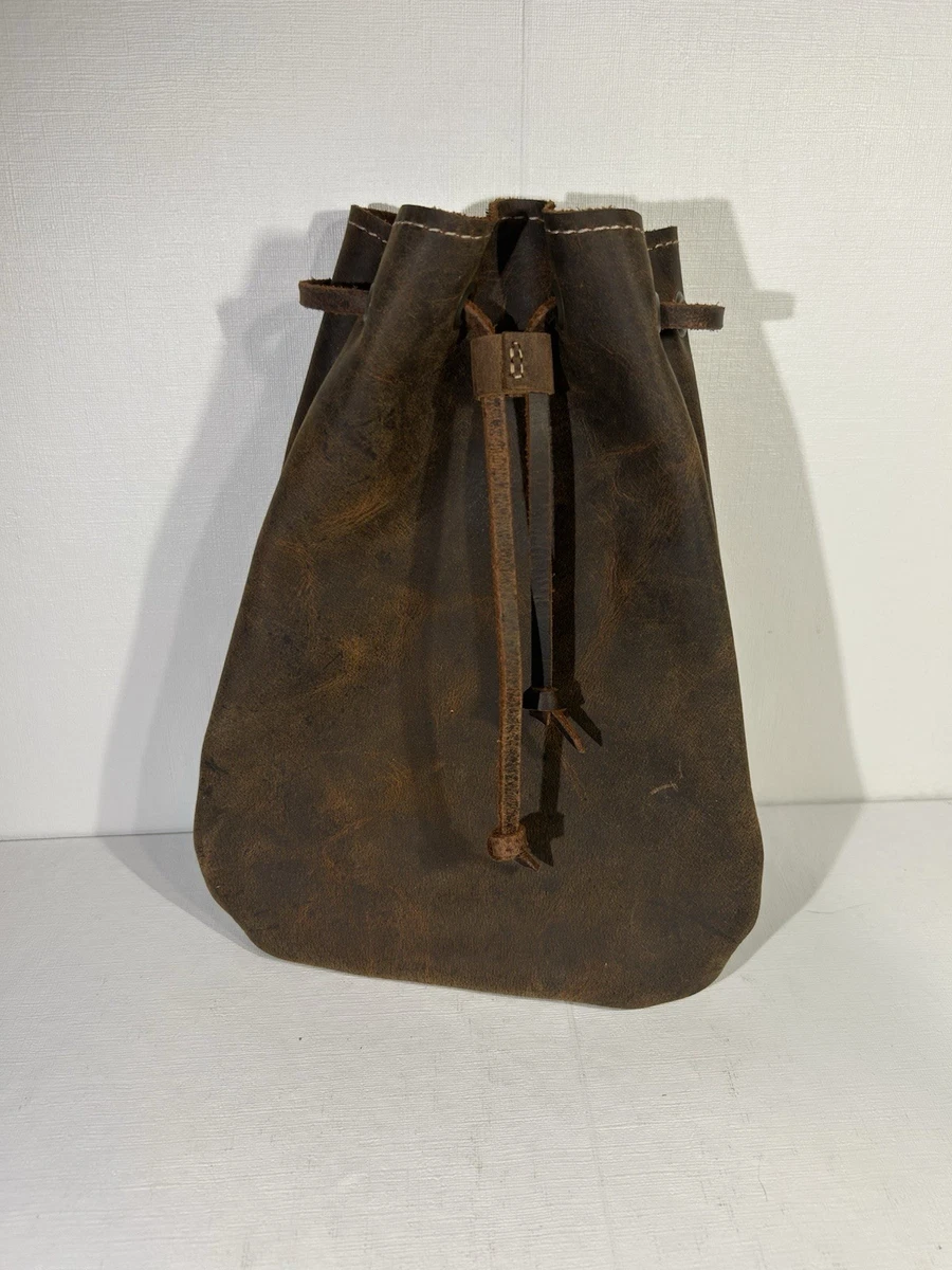 Handmade Leather Drawstring Vintage Bags, Handbags & Cases for