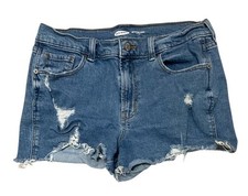 Old Navy Jean Shorts Women  s Sz 8 Mid Rise Boyfriend Shortie Cut Off