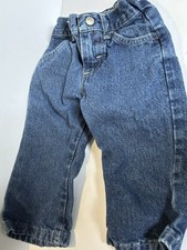 Vintage Lee Riders 18m Baby Jeans Elastic Waist Button Zip Straight Leg