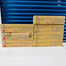 Set of 7 - Konica Minolta Toner Cartridges (3) Magenta TN613M (4) Yellow TN613Y