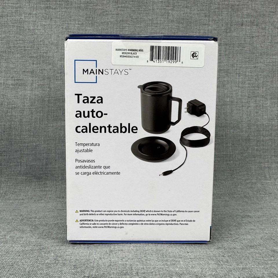 Taza de café Mainstays Warming 12 oz. Acero inoxidable con calentador de tazas y tapa NUEVO Foto 4 de 4