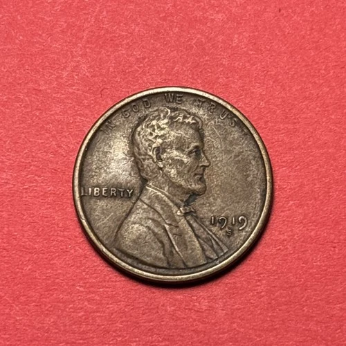 (1) Beautiful Toned Antique 1919-S Lincoln Wheat Cent/Penny XF-EXTRA FINE