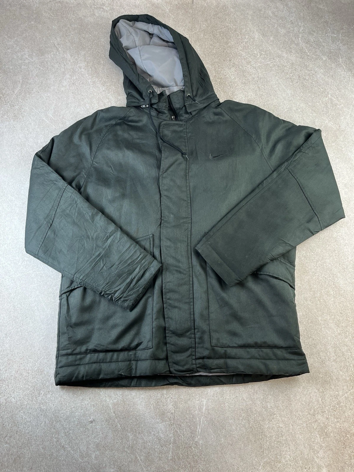 Nike Storm-FIT Men's L Hooded Parka Jacket Coat Green Waterproof Size Large