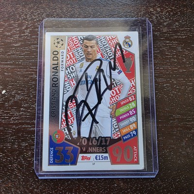 2017 Hotshot Topps Match Attax Cristiano Ronaldo - HANDSIGNIERTE Karte. Gral.