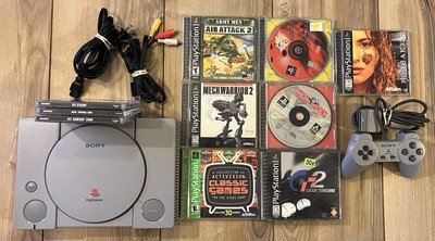 Sony PlayStation 1 PS1 SCPH-7501 Console Bundle 10 Games & Controller Tested B