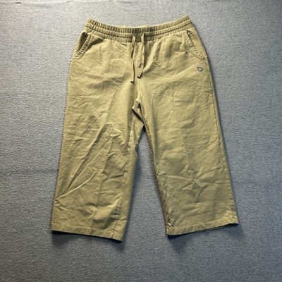 Baleaf Capri Pants Womens XL Khaki Athleisure Walking Hiking Casual Drawstring