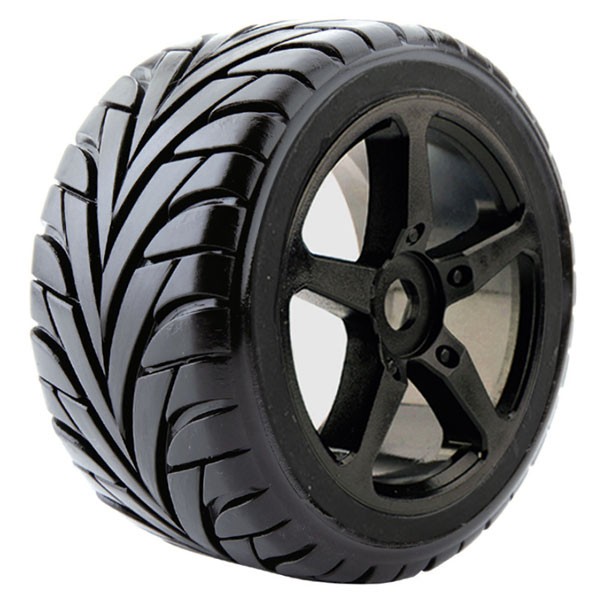 FASTRAX 1:8 TRUGGY EAGLE MTD 5-SPOKE BK CHROME 0 OFFSET(PR)