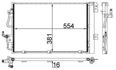 MAHLE AC 377 001S Kondensator, Klimaanlage für OPEL