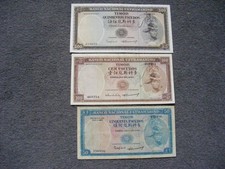 B526 Timor Banknotes 50, 100 & 500 Escudos 1963 - 1967 circulated 