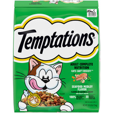 Temptations Adult Dry Cat Food Seafood Medley Flavor, 13.5 Lb Bag 1.48 per pound