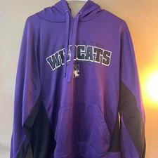 Northwestern Wildcats J America NCAA Purple Black Hoodie Sweatshirt