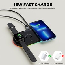 3In1 Wireless Charger Dock Charging Station For Apple Watch 9 Air Pods iPhone 17