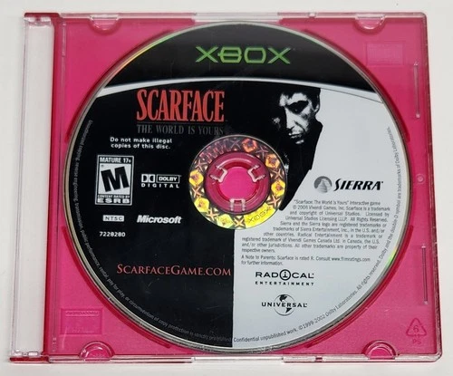 Scarface: The World Is Yours (Microsoft Xbox, 2006) Disc Only, Tested 