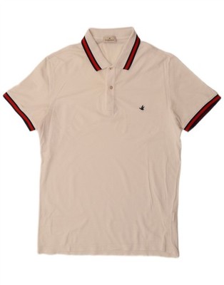 Brooksfield Mens Polo Shirt IT 52 Large White Cotton DQ05