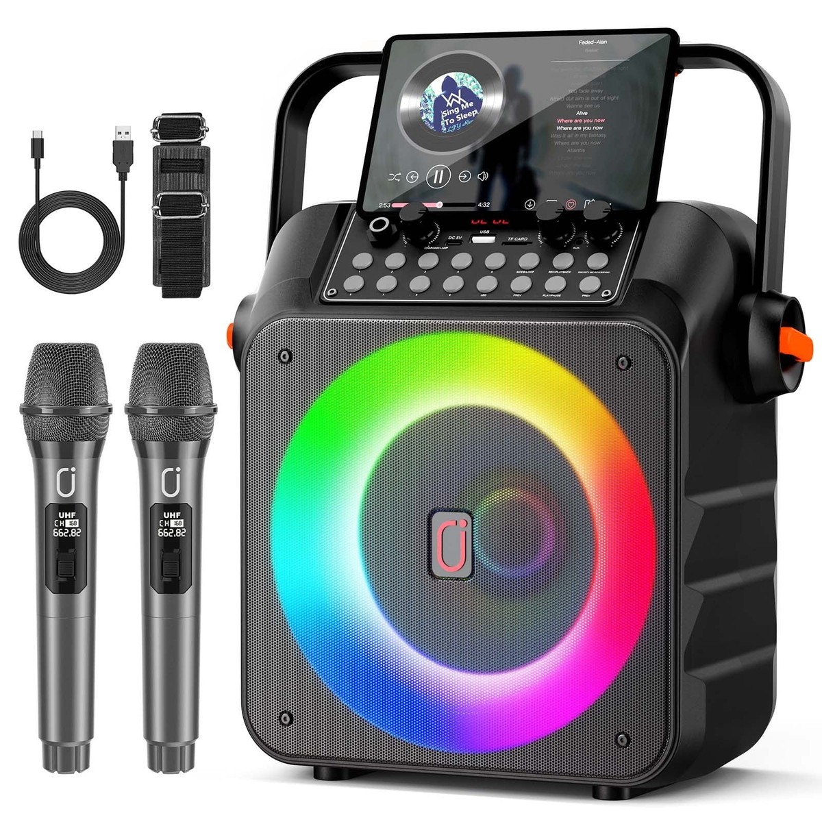 Machine de karaoké portable JYX avec 2 micros sans fil