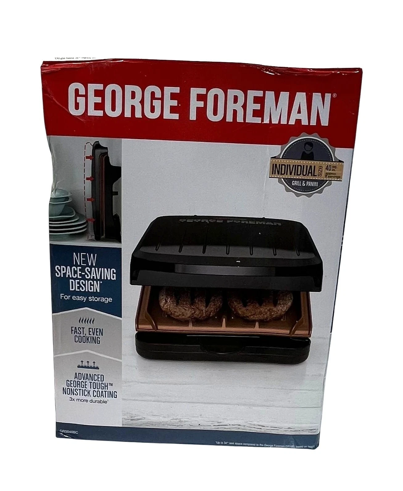 George Foreman GR012F 2-Serving Copper Contact Grill & Panini 40 Sq" Nonstick
Opens in a new window