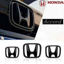 3pcs Steering Black Emblem Front Rear Badge For Honda Accord Sedan 2018-2022