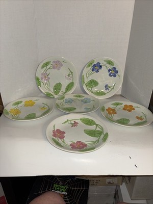 6 Gien Capucines Salad/Luncheon Plates 9 1/4'' Multicolor France