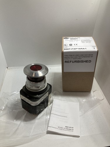 ALLEN BRADLEY 800T-FXP16RA1 PUSH PULL 2 POS ILL RED 120VAC 1NO/1NCLB SERIES T
