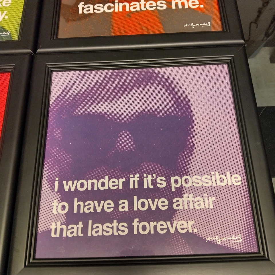 Juego de 4 impresiones personalizadas enmarcadas negras de Andy Warhol Quote 12x 12" por todos los carteles.Com Foto 3 de 4