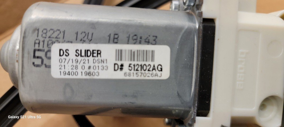 Mopar Rear Power Sliding Window Motor & Cables Assembly Dodge Ram