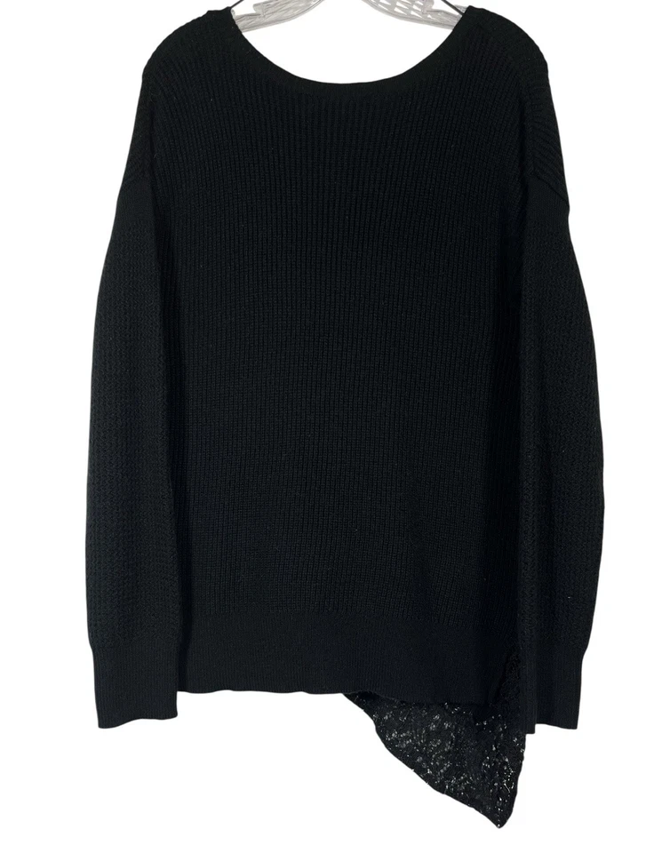Nuevo con etiquetas Suéter Simply Vera Wang Talla L Negro Hada Grunge Oscuro Romántico Bruja Encaje Foto 4 de 4