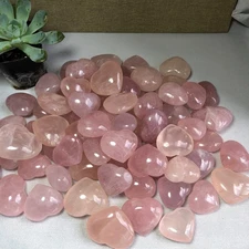 1 kg NATURAL Pink powder crystal heart-shaped quartz Crystal Healing 30-45mm