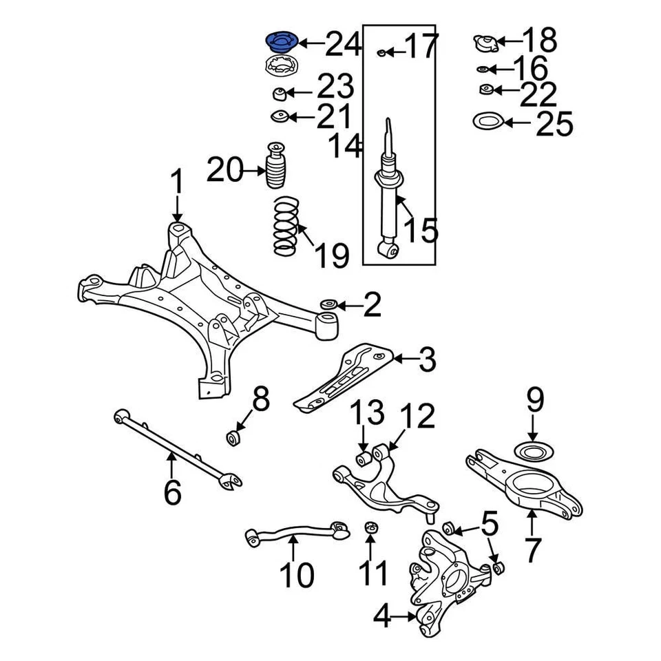 For Nissan Altima 2005-2006 Nissan 543203Z000 Front Coil Spring Insulator Foto 2 de 2