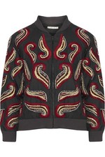Alice Olivia Felisa Floral Butterfly Embroidered Bomber Jacket Size M NWOT
