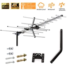 Outdoor Digital Yagi Antenna for Smart TV 4K 1080P with Cable 70-200 Mile Range