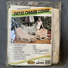 NOS Arden Paradise Patio CHAISE Cover Heavy Duty Vinyl 27x76x27 Transparent VTG