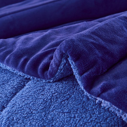 3-Piece Micromink Sherpa-Back Comforter Set Reversible Down Alternative Blanket - Picture 78 of 102