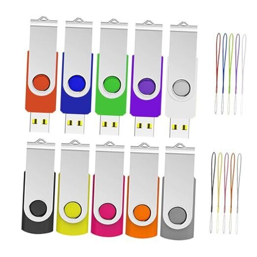 USB Flash Drive  USB 2.0 Memory Stick with Lanyards Swivel Thumb 1GB 10 Pack-image