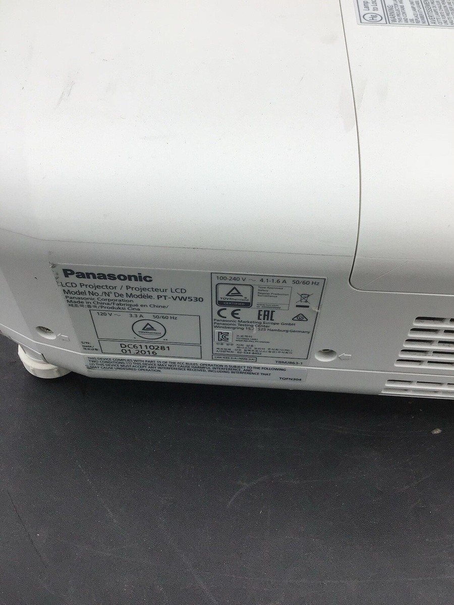 Panasonic PT-VW530 WXGA LCD Projector 2625 Hours | eBay Panasonic PT-VW530 WXGA LCD Projector 2625 Hours | eBay