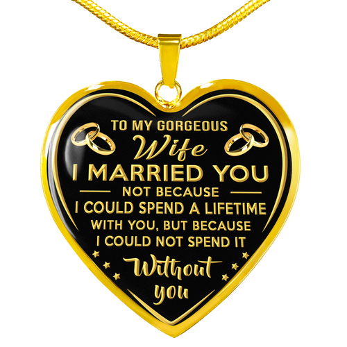 To My Wife Necklace Heart Pendant 