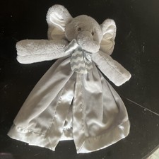 Bearington Baby Collection Elephant Lovey Security Blanket Gray Plush Satin 14  