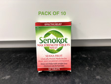10 X 10 Senokot Max Strength Senna Fruit Effective Relief Adults | 100 Tablets