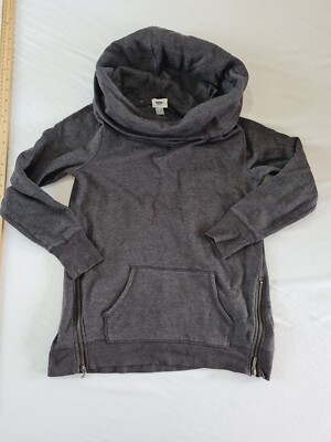 Damen Pullover Old Navy Gr. XS Langarm Rollkragen Reißverschluss Seiten Grau 11098