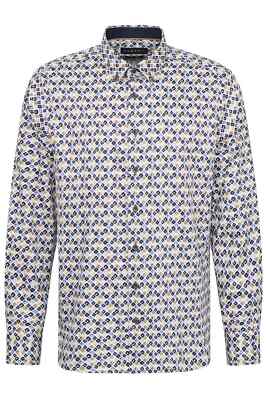 BUGATTI men's 9350 78514C 390 regular button down pattern shirt blue