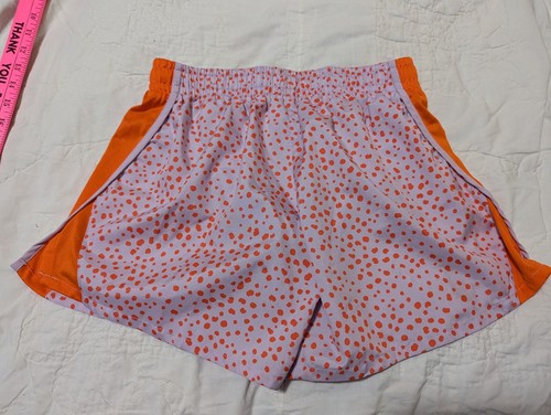 Nike Girls' Youth Size XLarge Dri-Fit Lined Shorts Purple Orange Dots Activewear - Picture 5 of 7
