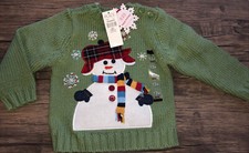 NWT The Children  s Place TCP Size 12 Mos Embellished Holiday Sweater Green Gift