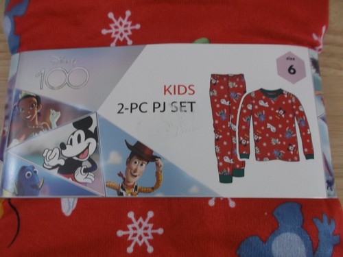 DISNEY 100 UNISEX HOLIDAY CHRISTMAS PJ SET - SIZE 6 - NWT - Picture 2 of 3